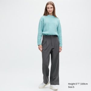 UNIQLO PLEATED WIDE PANTS GREY